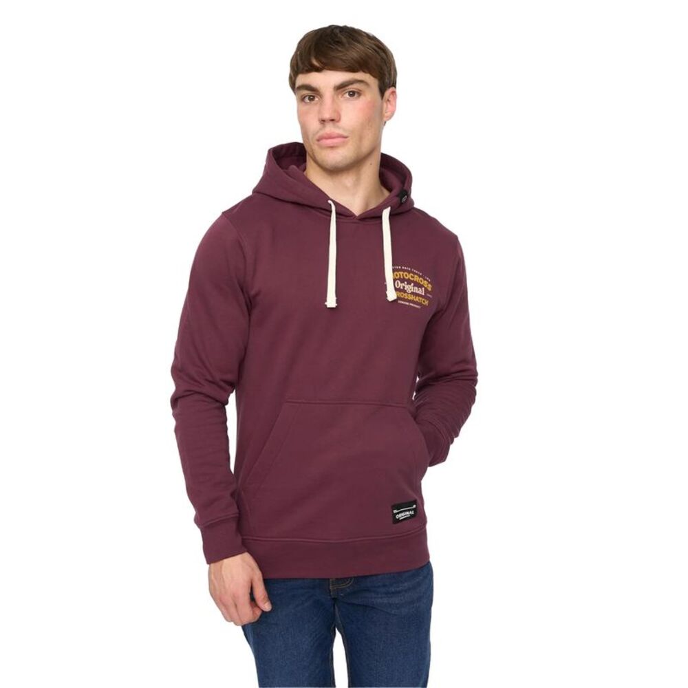 Crosshatch Mens Motocross Hoodie / Wine